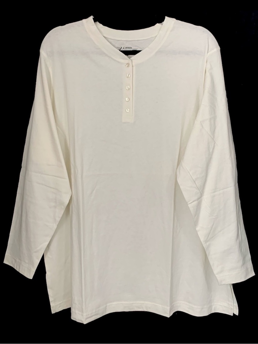 Venezia 100% Cotton “Perfect Henley” Long Sleeves Tee